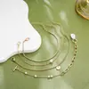 Europa y Estados Unidos joyería transfronteriza de oro de 14 quilates perla de imitación pulsera multicapa de 4 piezas traje de joyería con incrustaciones de piedra natural venta al por mayor