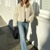 Amazon transfronterizo estilo callejero europeo y americano popular abrigo corto de felpa para mujer top esponjoso de borrego sintético