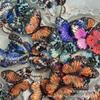 Simulación de alto lujo mariposa grande realista tridimensional con orificio para colgar mixto Diy pegamento crema material casero hecho a mano Gu Mei