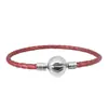 Pulsera de Cordón de Cuero Trenzado con Hebilla de Acero de Titanio Logo Panjia Bucle Único Negro Hebilla Redonda de Cuero Pulsera Básica Transfronteriza DIY