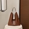 2025 Nuevo Bolso Tote de Piel de Vacuno de Primera Capa Curtida Vegetal Estilo Coreano Moda Estilo Relajado Gran Capacidad Un Solo Hombro Axilar Bolso de Mujer
