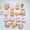 Lindo osito de dibujos animados, conejito, sándwich de galleta, comida de simulación, juego de galletas, bricolaje, crema, pegamento, resina, accesorios de joyería