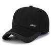 Gorra de béisbol cálida de invierno para hombres de mediana edad y ancianos, gorra informal de algodón con orejeras a prueba de frío para exteriores, gorra con visera