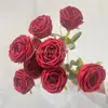 Rama única de simulación 9 rosas de concubina imperial venta al por mayor regalo del festival de la diosa lote directo florista diseño de lugar de boda flores