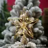 Estrela de topo de árvore luminosa de 10 polegadas transfronteiriça decoração de árvore de Natal estrela de cinco pontas ferro pó luminoso estrela de topo de árvore outlet de fábrica