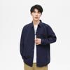 Nova Camisa Masculina de Manga Longa Outono Estilo Japonês Estilo de Hong Kong Algodão Solta Cor Sólida Casual Jaqueta Camisa de Trabalho Tendência