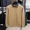 Suéter Masculino Forrado com Lã Dois em Um, Novo Estilo de Inverno, Gola Alta Reversível para Meia-Idade, Aconchegante, Quente, Malha de Base de Manga Longa para Homens