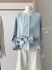 Suéter dulce y juvenil estilo coreano, falso dos piezas, con ribete de encaje y cinturón, para mujer, nuevo cárdigan de punto para otoño e invierno, para mujer