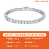 Pulsera Tenis Octagonal de Moissanita S925 Plata con Cierre de Resorte, Joyería Elegante Versátil Dulce de Lujo Ligero para Mujer