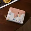Billetera Casual Japonesa de Gatito para Mujer, Corta, Delgada, Compacta, Apilada, Billetera de Estudiante, Novedad 2025, Linda, de Nicho, Billetera para Monedas