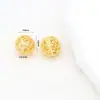 Cuentas de Sandía Cobre Puro Chapado en Oro Real 18K Cuentas Huecas Rayadas Cuentas Redondas Cuentas Doradas Cuentas Espaciadoras Cuentas para Pulsera D139B