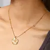 Collar Colgante de Flor Elegante Coreano de Nicho para Mujer Acero Inoxidable Chapado en Oro de 18 Quilates Encanto de Playa Set de Joyería de Lujo