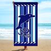 Temu Xiyin Popular Transfronteiriço Espessado Absorvente de Água Secagem Rápida Listras Arco-Íris Microfibra Toalha de Praia Toalha de Banho Atacado