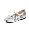 2026 Nuevo Estilo Retro Remache Lazo Punta Cuadrada Zapatos de Ballet Rojos Zapatos Individuales Zapatos Mary Jane para Mujer