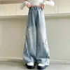 Pantalones para Niñas Primavera y Otoño 2026 Nuevos Elegantes Jeans de Pierna Recta para Niños Mayores y Estudiantes de Secundaria, Modernos Pantalones Largos de Pierna Ancha