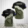 Patrón del Emblema Nacional Bosnio Impresión 3D Transfronterizo Nuevo Camiseta Casual de Manga Corta para Hombre Venta Directa de Fábrica Suministro