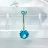 Liga de titânio ASTMF-136 piercing de umbigo Swarovski titânio G23 modelo novo rosca interna ornamento de umbigo de zircônia