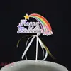 Nueva Decoración de Estrella Arcoíris Colorida Fiesta de Cumpleaños Boda Temática Postre Pastel Decoración de Tarjeta