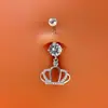 El Más Vendido de Amazon Botón de Ombligo Transfronterizo Europeo y Americano Clavo de Ombligo Acero Inoxidable Corona Incrustada con Circonio Anillo de Ombligo Joyería para Piercings Corporales