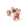 Moda Coreana Transfronteriza Micro-incrustada Colorida Hao Shi Serie Princesa Aleación de Titanio Arete de Uña para Mujer Diseño Nicho Perforación Joyería