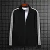 Chaqueta Nueva Fina de Primavera y Otoño para Pareja con Cuello Vertical Estudiante Holgada Deportiva Casual Chaqueta de Tres Rayas Ropa de Béisbol para Hombre