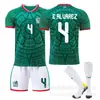 Conjunto de Jersey de México para el Mundial 2026 No. 9 Raul 11 Jimenez No. 14 Uniformes de Fútbol para Niños y Adultos