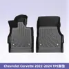 Adecuado para Chevrolet Corvette 2022-2024 3D Material para todo clima Tpe Tapetes para coche