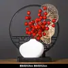 Jarrón de Plástico Cerámico Imitación Shishi Ruyi, Resistente a Caídas, Flor Artificial Transfronteriza, Maceta para Flores de Año Nuevo, Bolsa de la Fortuna con Frutas Rojas, Boda con Flores Secas
