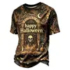 Camiseta de Manga Corta Estampada para Hombre Verano Serie Halloween Cabeza de Calabaza, Artículo Transfronterizo Más Vendido en Amazon