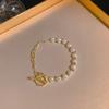 Pulseira de pérolas nicho alto senso temperamento doce menina pulseira personalidade atacado 2024 nova joia net red