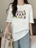 Camiseta Corta de Hombro Ins Super Caliente Europea y Americana para Mujer Verano 2024 Nuevo Japonés Holgado Oversize de Media Manga