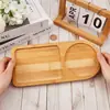 Bandeja de postre de madera para té de la tarde con compartimentos, Bandeja de madera maciza para pan y leche en el desayuno de la mesa, Bandeja de madera maciza para snacks