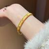 Pulsera de alambre de oro arenado con hebilla de broca, mismo estilo que la tienda de oro Puzuo, moda para mujer, temperamento de lujo ligero, joyería versátil para novia