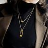 Cadena Decorativa de Lana Apilada de Doble Capa No se Desvanece Nueva Moda Otoño e Invierno Collar Largo Diseño de Nicho Femenino Accesorios de Otoño e Invierno
