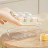 Molde para cubitos de hielo congelados, prensa para cubitos de hielo, artefacto para hacer hielo con tapa, caja para hacer hielo casera de grado alimenticio, caja de almacenamiento para refrigerador doméstico