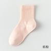 Meias femininas de algodão puro 95%, comprimento médio da panturrilha, primavera e verão, meias esportivas de algodão penteado de cor sólida, meias desodorantes, absorventes de suor, sem osso