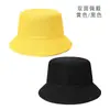 Sombrero de pescador de doble cara de alta calidad para mujer, sombrero de cubo liso para el sol de primavera y verano para estudiantes, sombrero transfronterizo, sombrero de color sólido para protección solar al aire libre