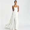Moda Femenina Transfronteriza Europea y Americana Nueva Primavera/Verano Elegante Vestido de Tirantes Acampanados de Color Sólido sin Mangas para Mujer