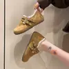 Zapatos Mula de Plataforma de un Paso para Mujer 2026 Otoño Retro Hebilla de Cuero Mocasines Slip-on con Tacón Cubierto