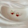 Aretes de Hebilla para Oreja de Amor Retro Francés para Mujer con Sentido del Diseño Avanzado, Personalidad Única, Combinables, Aretes de Moda, Venta al por Mayor