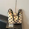 Bolso cubeta de lunares suave estilo coreano transfronterizo para mujer, 2026 verano, gran capacidad, artístico, casual, diario, bandolera