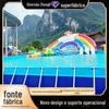 Grande suporte para piscina inflável, escorregador aquático, quebra-água, piscina inflável infantil, parque aquático, fonte de fábrica