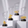 2027 Troféu de Cristal Impresso em 3D Criativo Empresa Competição de Funcionários Notáveis Campeão Equipe Honra Troféu de Competição
