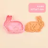 Serie de Conejos Cortador de Galletas 3D Realista DIY Diseño de Presión Tridimensional Molde para Galletas Fondant Material de Grado Alimenticio