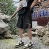 Novo estilo chinês estilo nacional fivela terno shorts masculino moda marca verão fino cinco pontos calças moda nacional bordado calças casuais