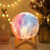 Lámpara de Luna Cielo Estrellado Luz Nocturna Decoración de Dormitorio Mesita de Noche Recargable Luz Táctil Bola Brillante Táctil Lámpara de Atmósfera con Graffiti