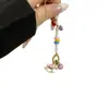 Linda Cadena de Teléfono de Caballo Esmaltada Rosa Anillo de Carrera Colorido Llavero Hecho a Mano DIY Colgante de Bolso