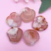 Piedra de masaje con forma de corazón de ágata de cristal natural transfronteriza de 30 mm, piedra con forma de corazón para aliviar la preocupación, piedra de masaje para el pulgar con forma de corazón al por mayor