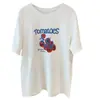 Zedaijiayi Camiseta de Manga Corta Redonda de Lana Australiana Engrosada con Bordado de Letras de Tomate Curativo Reductor de Edad para Mujer Modelo Nuevo 2026
