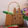 Artesanato em rattan, novo, redondo, porco, cesta de brinquedo, tecido à mão, vegetal, frutas, rattan, cesta de armazenamento